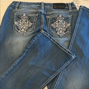 Soundgirl Embroidered Blue Jeans